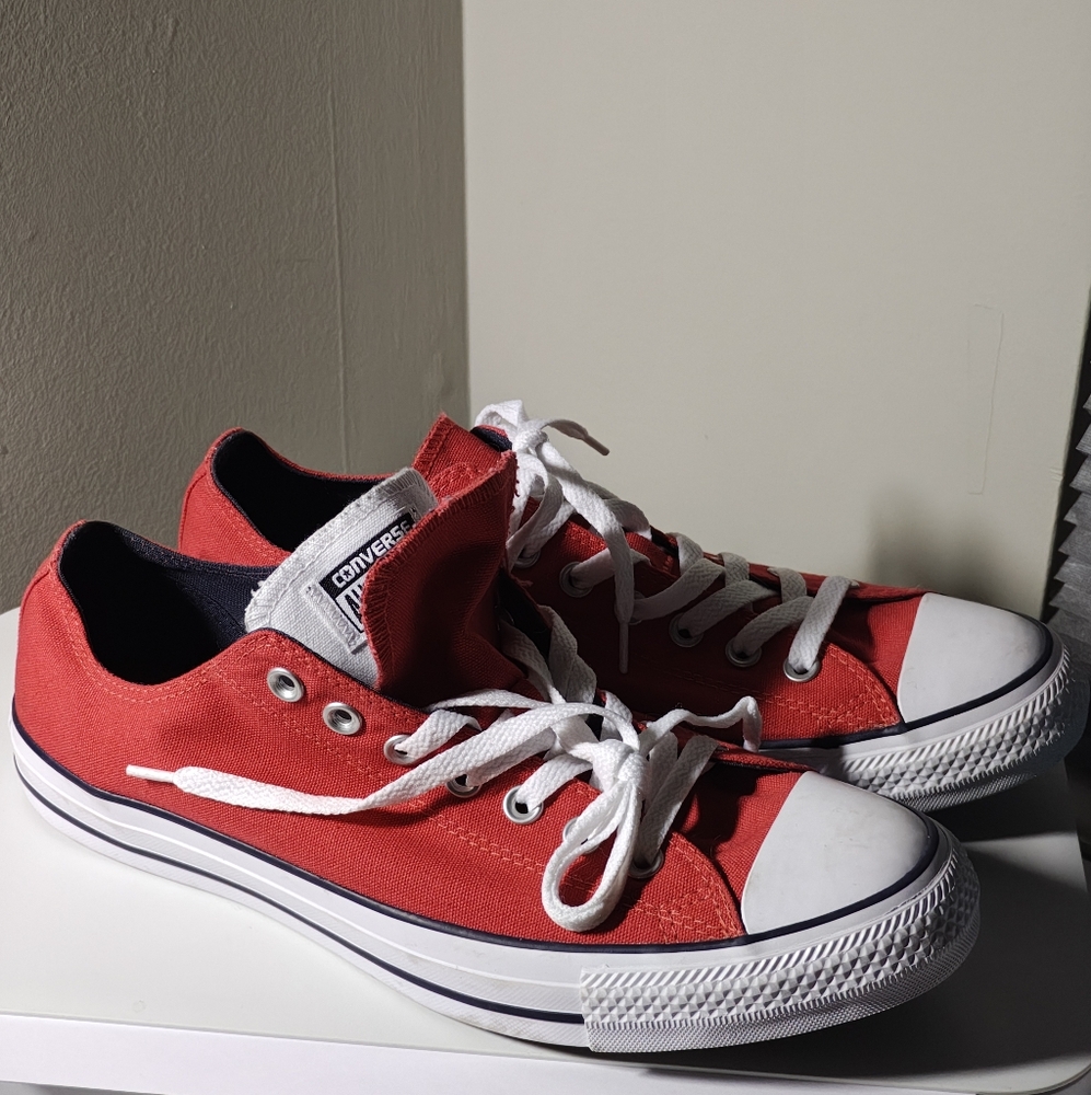 Converse Chuck Taylor Dual Tongue Sneaker Red White Mens 10 Women's 12